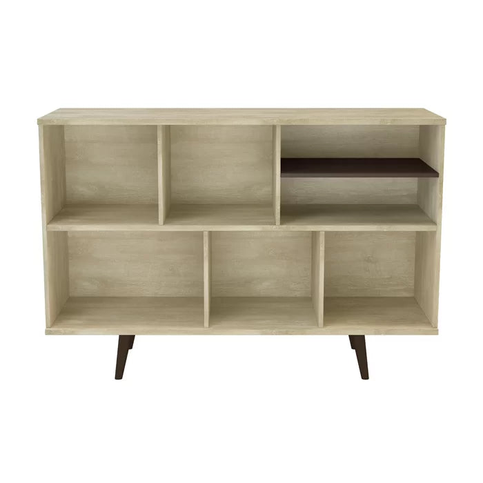 Distressed Beige Arachne 53'' Wide Buffet Table Mid-Century Modern Style