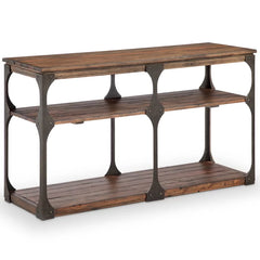 50'' Console Table Restoration Style Rust Metal Accents with Reclaimed Wood Perfect for Living Room