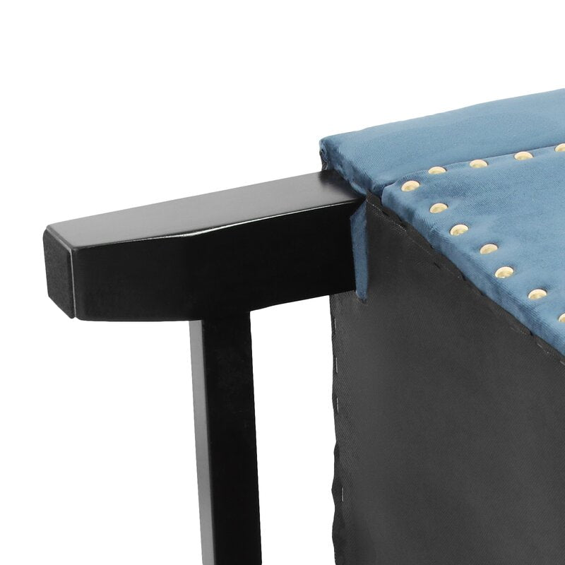 Navy Arguello Upholstered Flip Top Storage Bench Stylish Durability