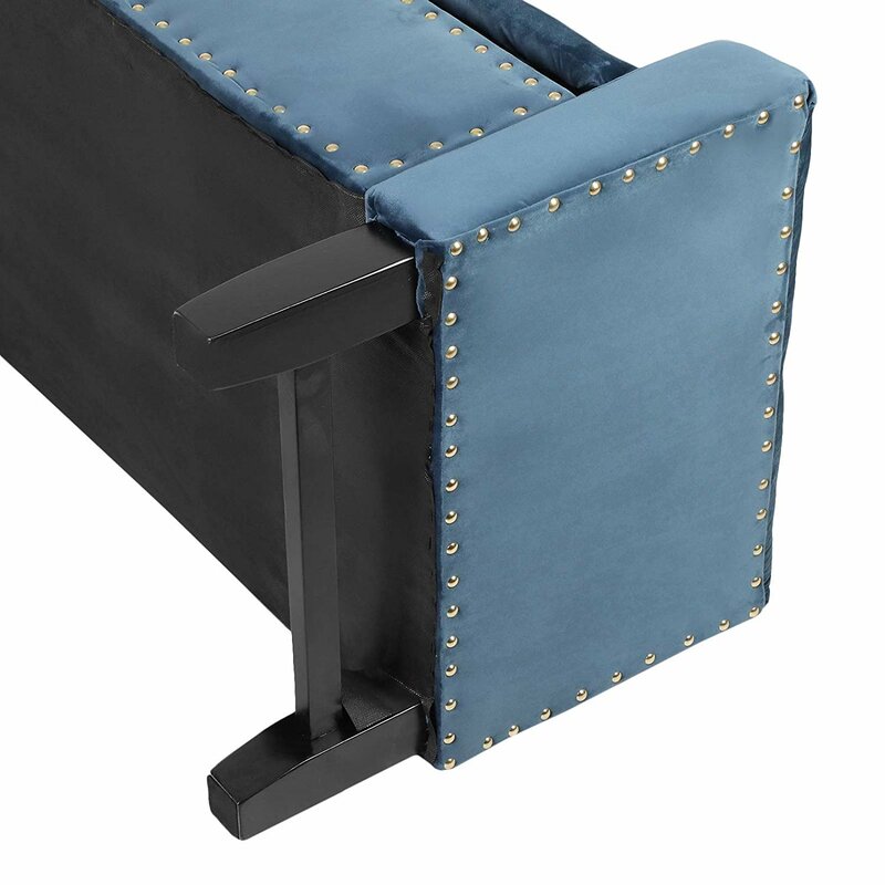 Navy Arguello Upholstered Flip Top Storage Bench Stylish Durability