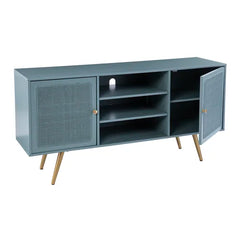 Argus TV Stand for TVs up to 65" 2 Cabinets with 2 Adjustable and 2 Fixed Shelf Each Perfect for Organize