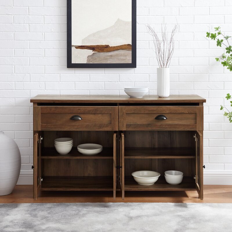 Rustic Oak Ariadne TV Stand for TVs up to 58" Traditional Style