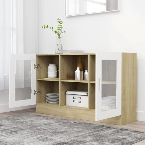 Beige White Ariela 27.6'' Tall 2 Door Accent Cabinet Sturdy Tabletop
