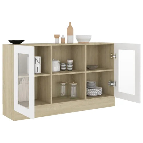 Beige White Ariela 27.6'' Tall 2 Door Accent Cabinet Sturdy Tabletop