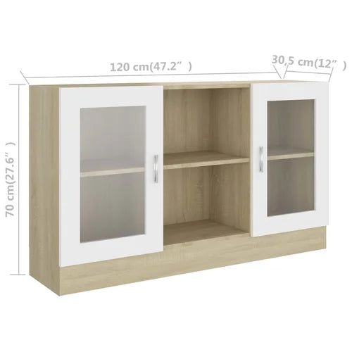 Beige White Ariela 27.6'' Tall 2 Door Accent Cabinet Sturdy Tabletop