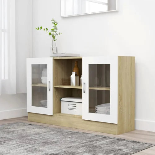 Beige White Ariela 27.6'' Tall 2 Door Accent Cabinet Sturdy Tabletop