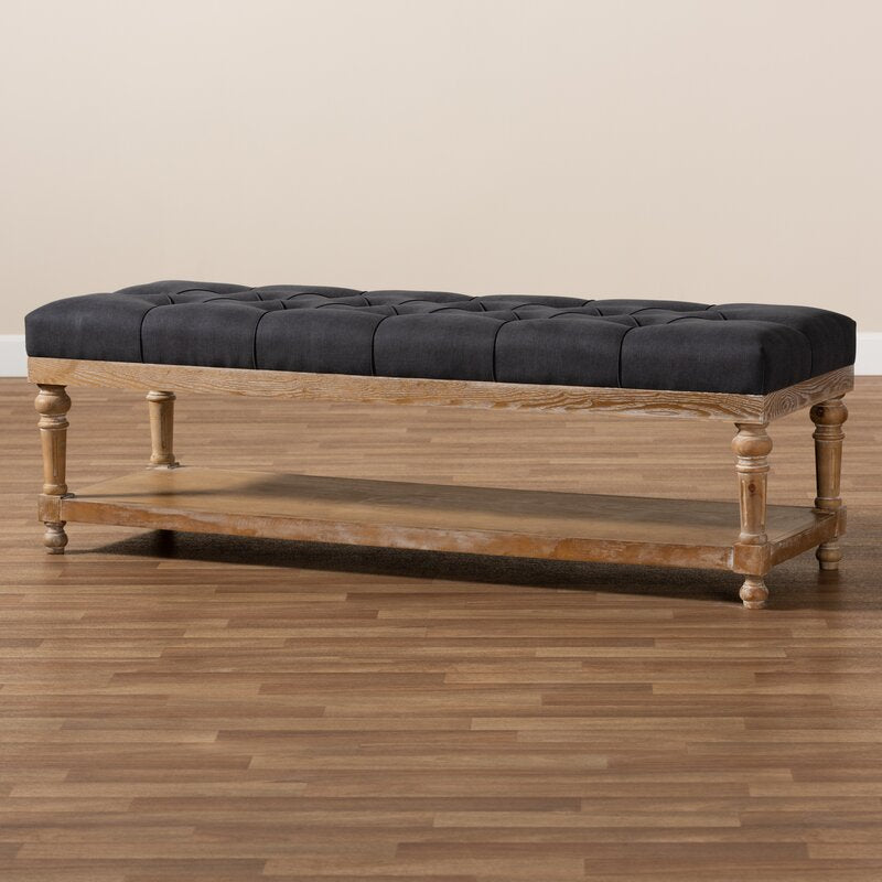 Arinze Shelves Storage Bench Excellent Craftsmanship a Weathered Feel