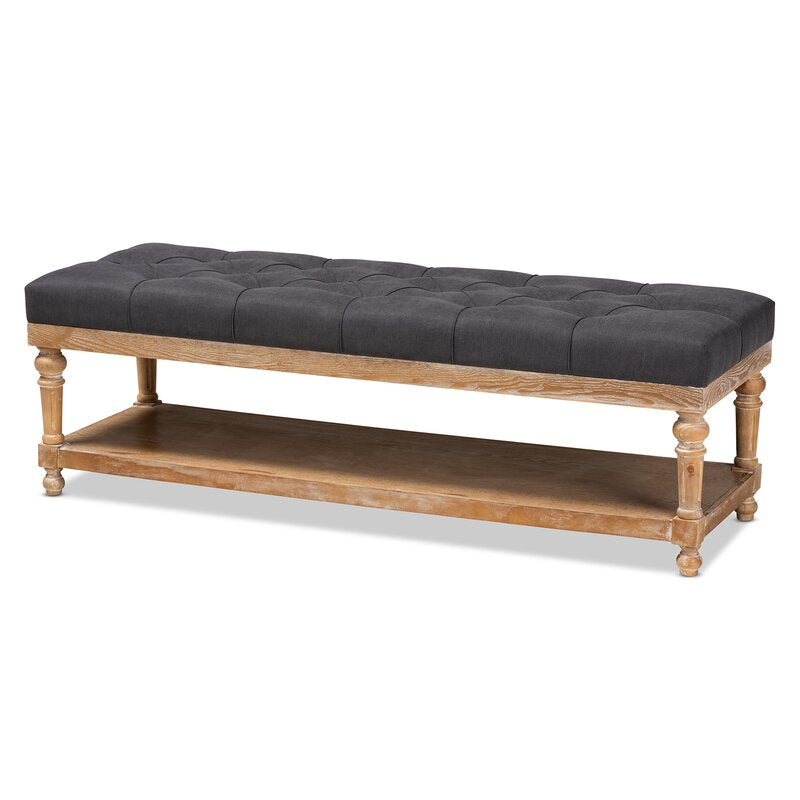 Arinze Shelves Storage Bench Excellent Craftsmanship a Weathered Feel