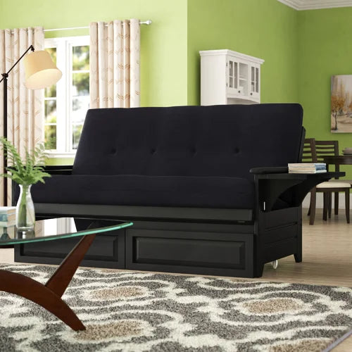 Barbados Arioc Full 81'' Wide Futon And Mattress with Storage Indoor Design