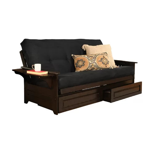 Barbados Arioc Full 81'' Wide Futon And Mattress with Storage Indoor Design