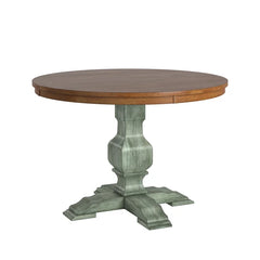 Dark Sea Green Arisa 45'' Solid Wood Pedestal Dining Table Design