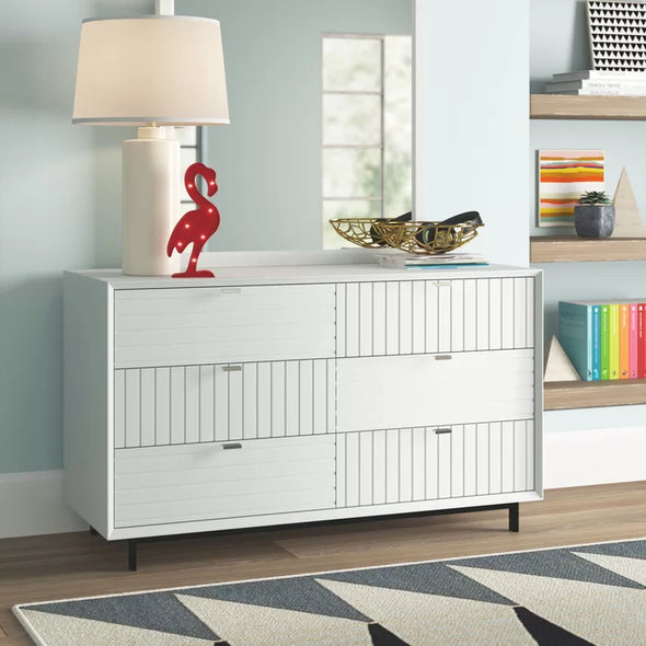 Arruda 6 Drawer Solid Wood Double Dresser Modern Style