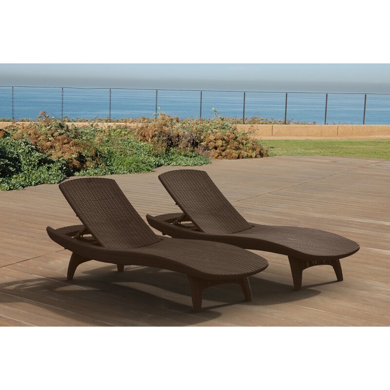 Brown Artem 77.6'' Long Reclining Single Chaise Set of 2