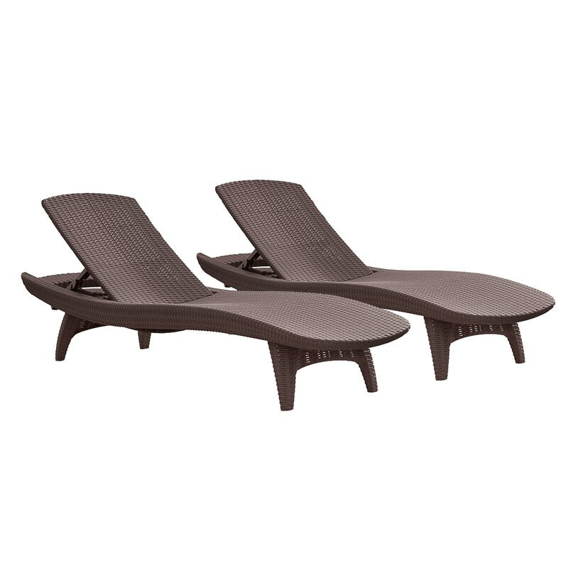 Brown Artem 77.6'' Long Reclining Single Chaise Set of 2