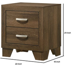 Artis 24'' Tall 2 - Drawer Solid Wood Stability and Durability Nightstand in Brown Perfect Organize