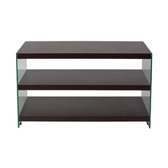 Dark Ash Aryan TV Stand for TVs up to 43" Contemporary Style Open Storage Compartments