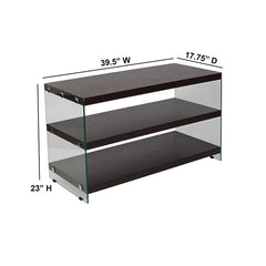 Dark Ash Aryan TV Stand for TVs up to 43" Contemporary Style Open Storage Compartments