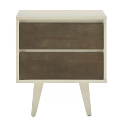 Aschraf 23.62'' Tall 2 - Drawer Solid Wood Nightstand in Cream