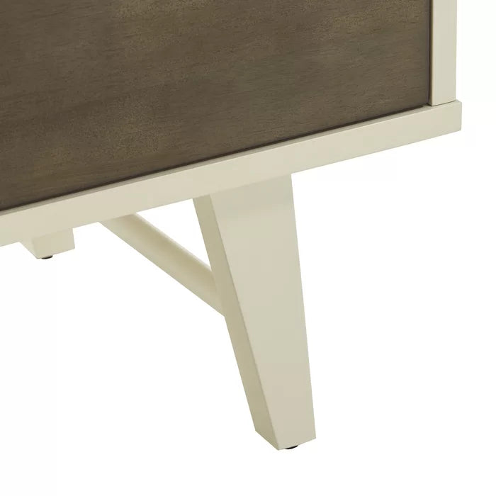 Aschraf 23.62'' Tall 2 - Drawer Solid Wood Nightstand in Cream