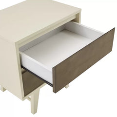 Aschraf 23.62'' Tall 2 - Drawer Solid Wood Nightstand in Cream