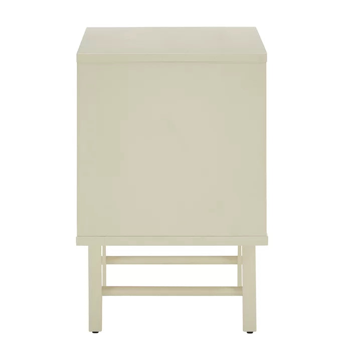 Aschraf 23.62'' Tall 2 - Drawer Solid Wood Nightstand in Cream