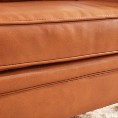Asheville 80.5'' Vegan Leather Square Arm Sofa Honey Brown Design