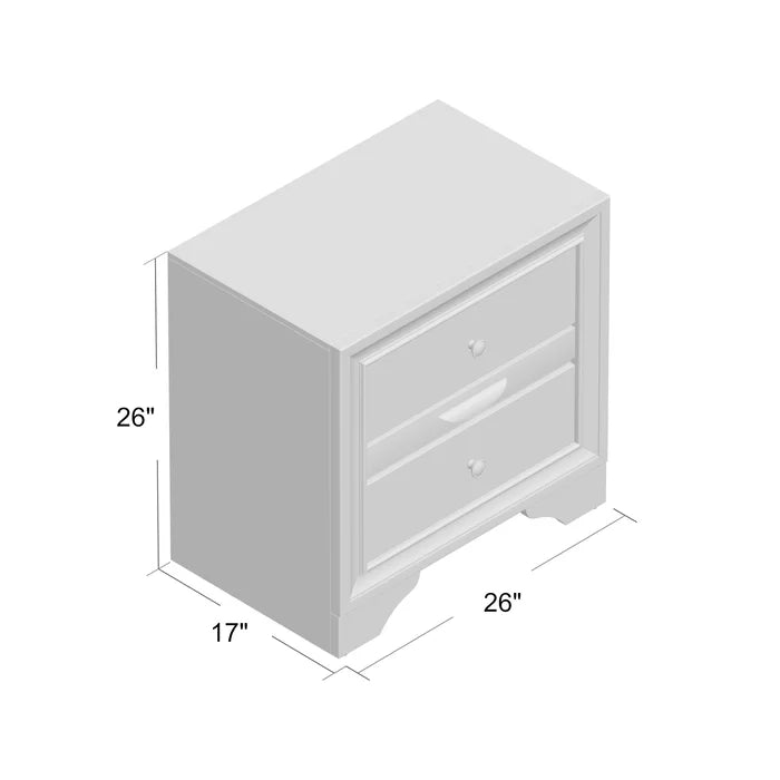 Ashtyn 26'' Tall 3 - Solid Wood Drawer Nightstand in White