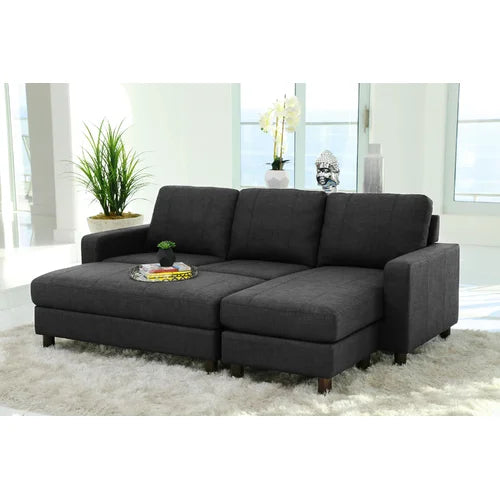 Askerby 90" Wide Reversible Sleeper Sofa & Chaise with Ottoman Design
