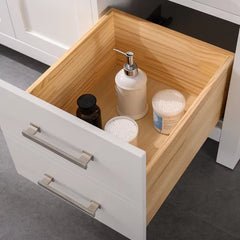 White Atencio 60" Single Bathroom Vanity Set Made from Solid Poplar Wood [ Fully Assembled ]