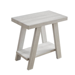 Contemporary Wood Shelf Side Table - White - MDF Great for Living Room