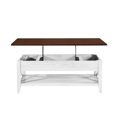 Atherton Farmhouse Faux Wood Lift Top Coffee Table with Storage