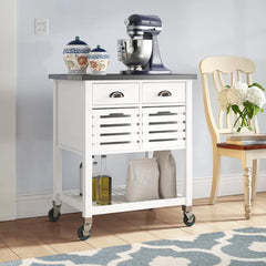 Auberon 30'' Wide Rolling Kitchen Cart with Stainless Steel Top Design