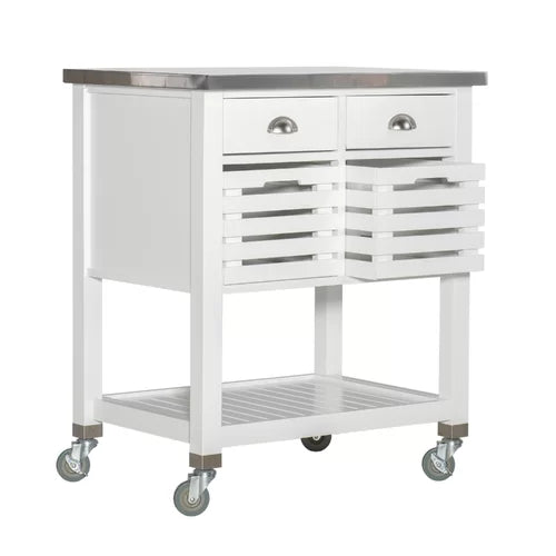 Auberon 30'' Wide Rolling Kitchen Cart with Stainless Steel Top Design
