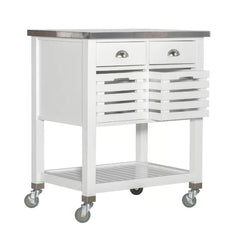 Auberon 30'' Wide Rolling Kitchen Cart with Stainless Steel Top Design