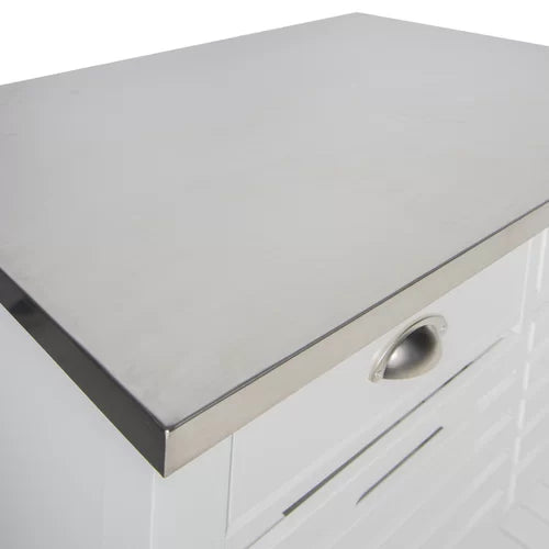 Auberon 30'' Wide Rolling Kitchen Cart with Stainless Steel Top Design