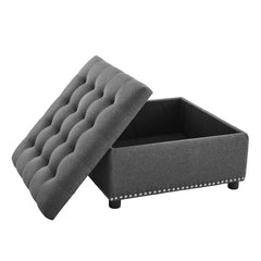 Gray Audel 30'' Wide Tufted Square Storage Ottoman with Storage