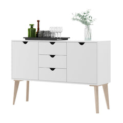 White/Brown Audreona 47'' Wide 3 Drawer Server Elegant and Minimalist buffet piece