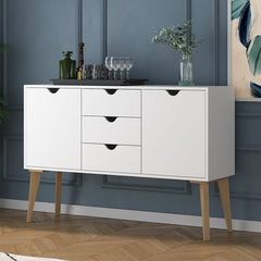 White/Brown Audreona 47'' Wide 3 Drawer Server Elegant and Minimalist buffet piece