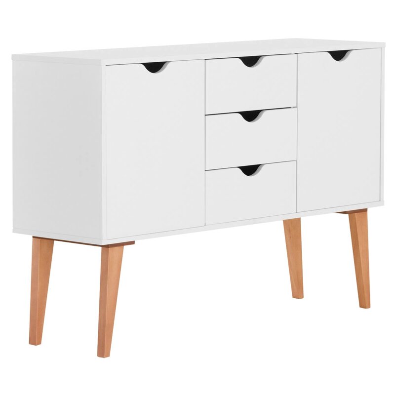 White/Brown Audreona 47'' Wide 3 Drawer Server Elegant and Minimalist buffet piece