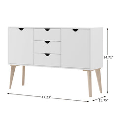 White/Brown Audreona 47'' Wide 3 Drawer Server Elegant and Minimalist buffet piece