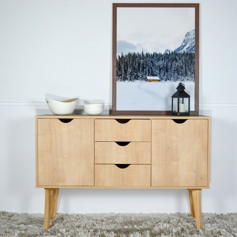 Natural Wood/Brown Audreona 47'' Wide 3 Drawer Server
