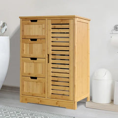 Audrie 23.7'' W x 32.5'' H x 11.9'' D Solid Wood Free-Standing Bathroom Cabinet