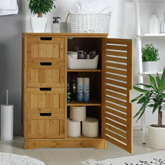 Audrie 23.7'' W x 32.5'' H x 11.9'' D Solid Wood Free-Standing Bathroom Cabinet