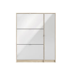 Aula Three Compartments 18 Pair Shoe Storage Cabinet Wall Mounted Adjustable Shelves
