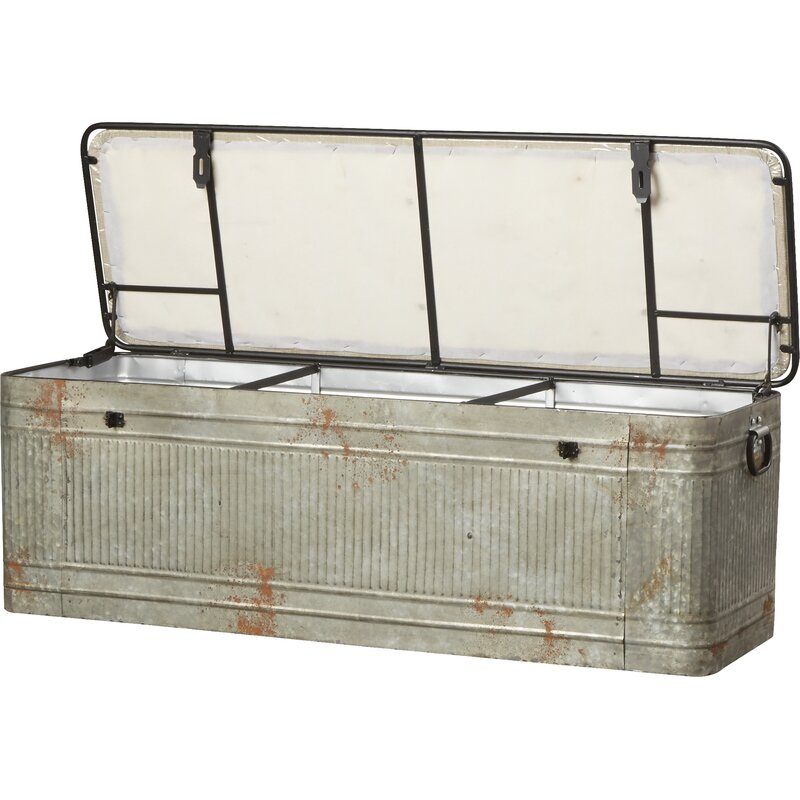 18" H x 50" W x 16" D Autry Upholstered Flip Top Storage Bench