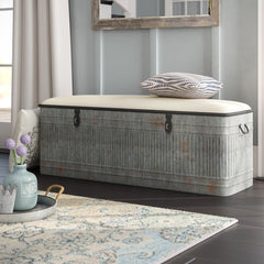 18" H x 50" W x 16" D Autry Upholstered Flip Top Storage Bench