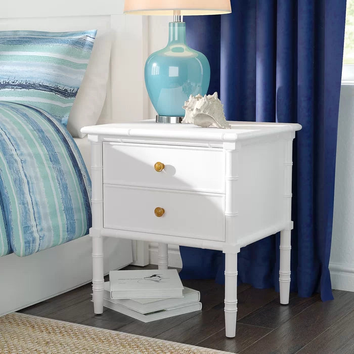 White Ava 25.22'' Tall 2 - Drawer Nightstand Perfect for Bedside