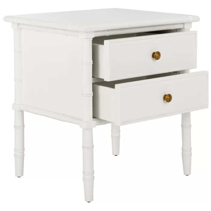 White Ava 25.22'' Tall 2 - Drawer Nightstand Perfect for Bedside
