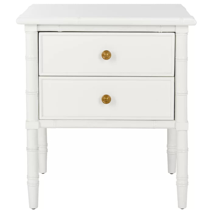 White Ava 25.22'' Tall 2 - Drawer Nightstand Perfect for Bedside