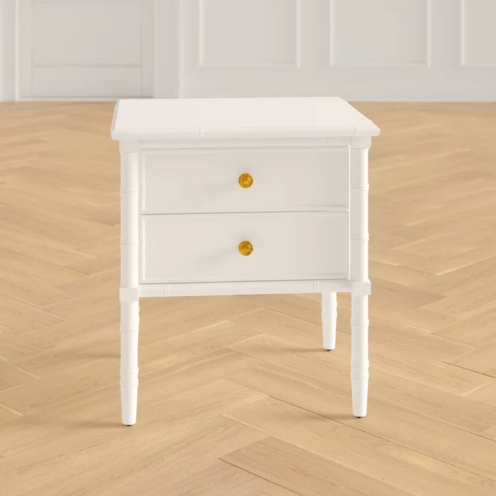 White Ava 25.22'' Tall 2 - Drawer Nightstand Perfect for Bedside